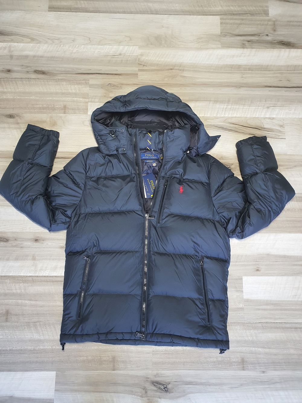 Polo Ralph Lauren The Gorham Down Puffer Hooded Jacket Black Size Men's M New